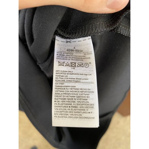 Banana Republic Womens Black Sleeveless Bow Detail Sheath Dress 4 Viscose Blend - Picture 4 of 7